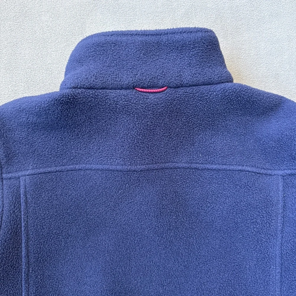 VTG LL Bean‎ Fleece Jacket Womens Petite Small Navy Full Zip Polartec Boxy Cozy